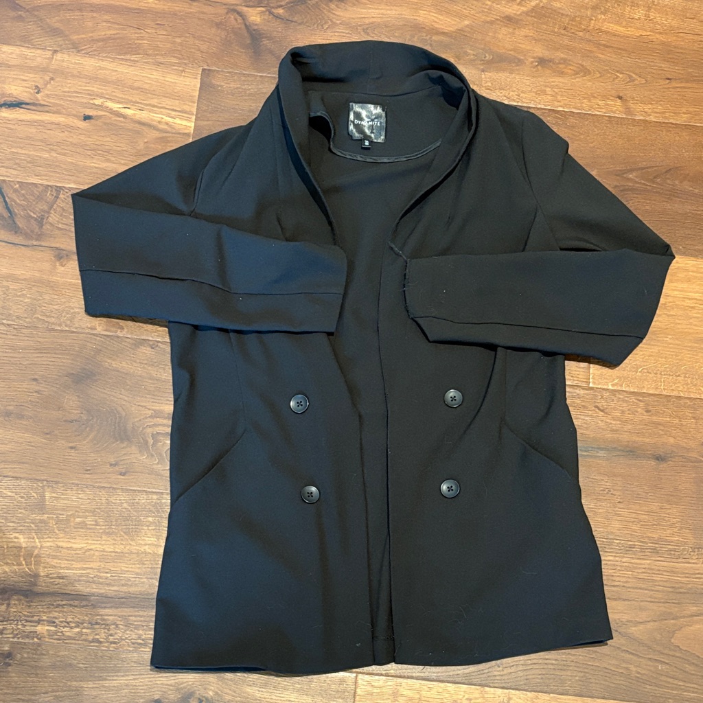 Dynamite Black Double-Breasted Blazer